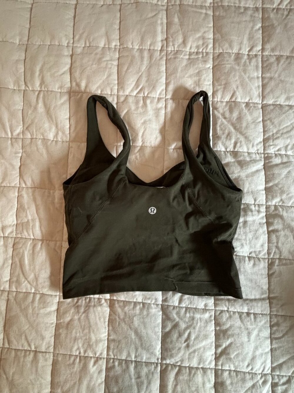 Lululemon Dark Green Crop Yoga Top